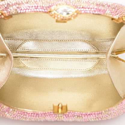 Judith Leiber Swarovski Crystal Minaudière Clutch Pink Gold 5 of 8