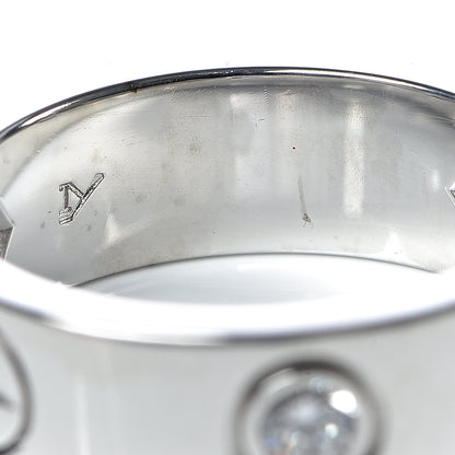 Cartier 18K White Gold 3 Diamond 5.5mm LOVE Ring 47 4 5 of 7