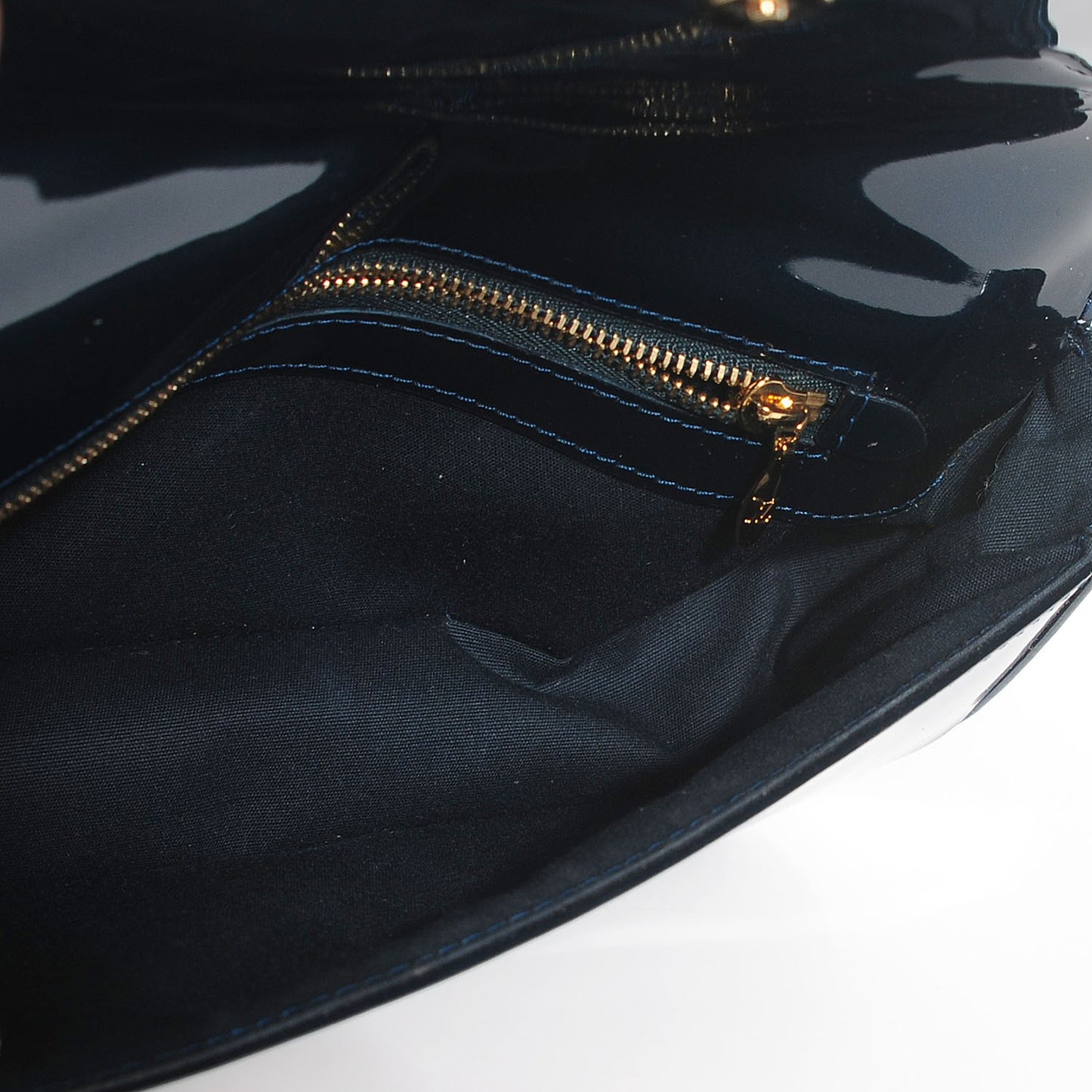 Patent Sobe Clutch Blue Nuit