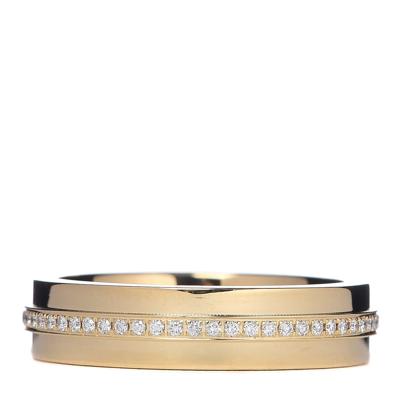 Tiffany 18K Yellow Gold Diamond Narrow T Two Ring 48 4.5 3 of 4