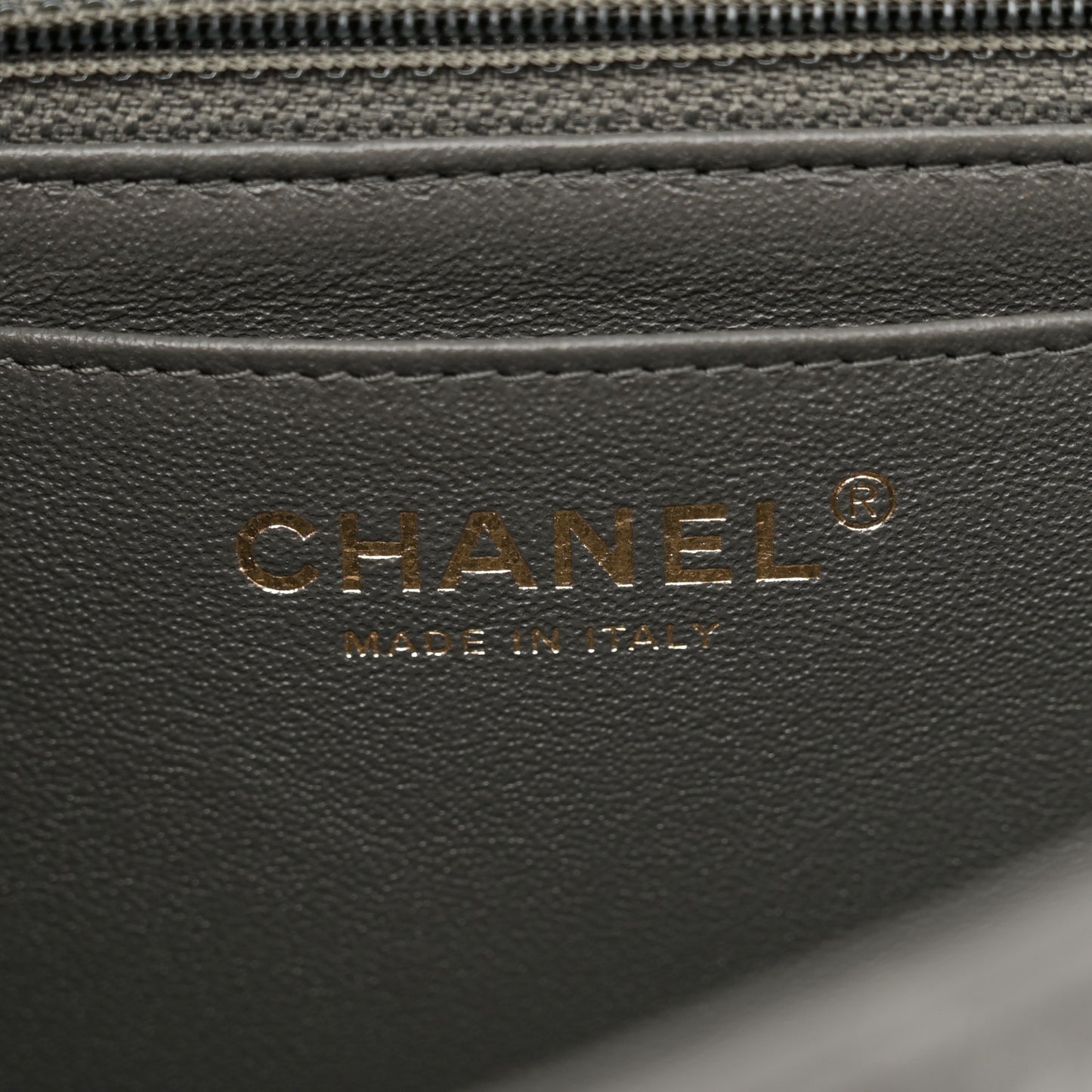 Lambskin Quilted Mini Rectangular Flap Dark Grey