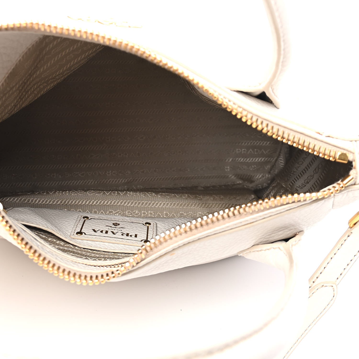 Prada Vitello Daino Shoulder Bag White 4 of 14