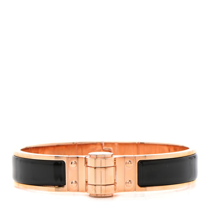 Hermes Enamel Charniere Uni Narrow Hinged Bracelet S Black 1 of 5