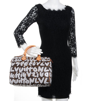 Louis Vuitton Monogram Graffiti Speedy 30 Silver 2 of 7
