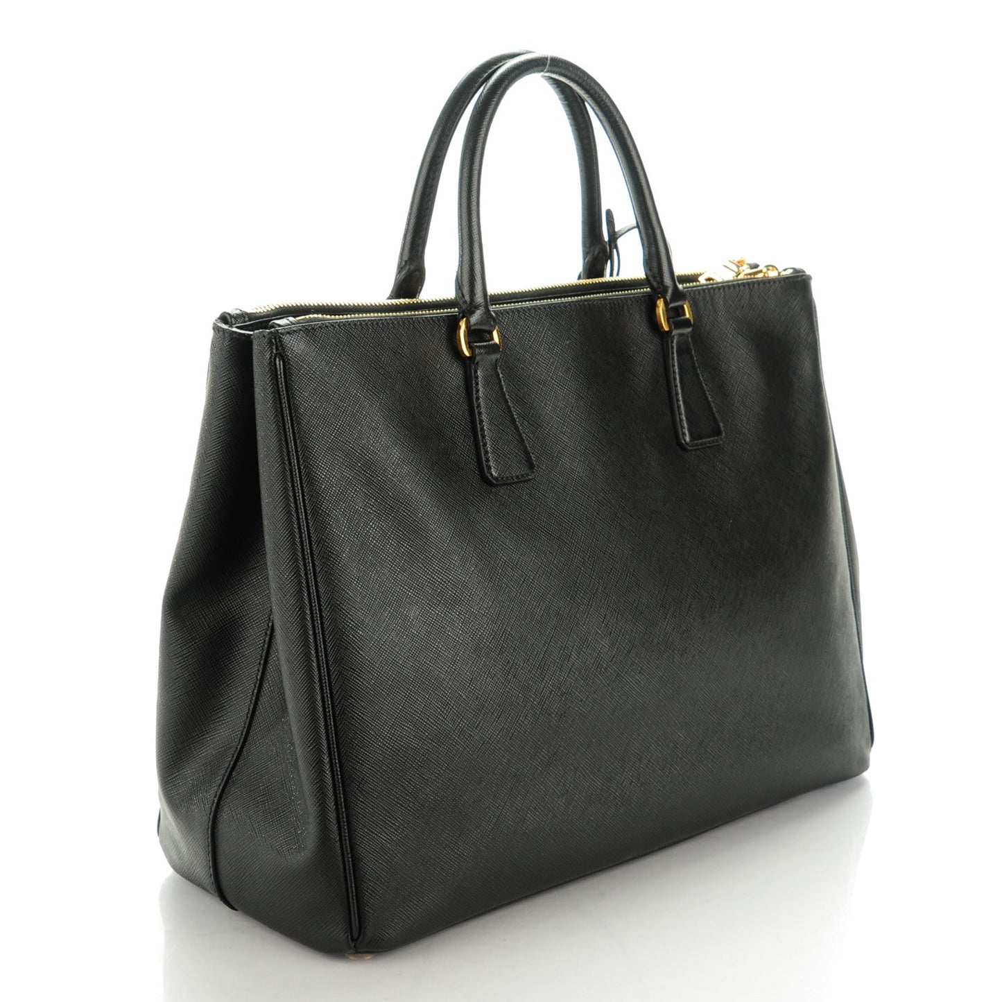 Saffiano Large Galleria Double Zip Tote Black
