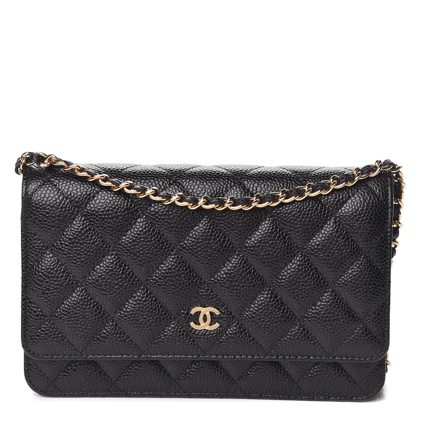 Caviar Quilted Wallet On Chain WOC Black