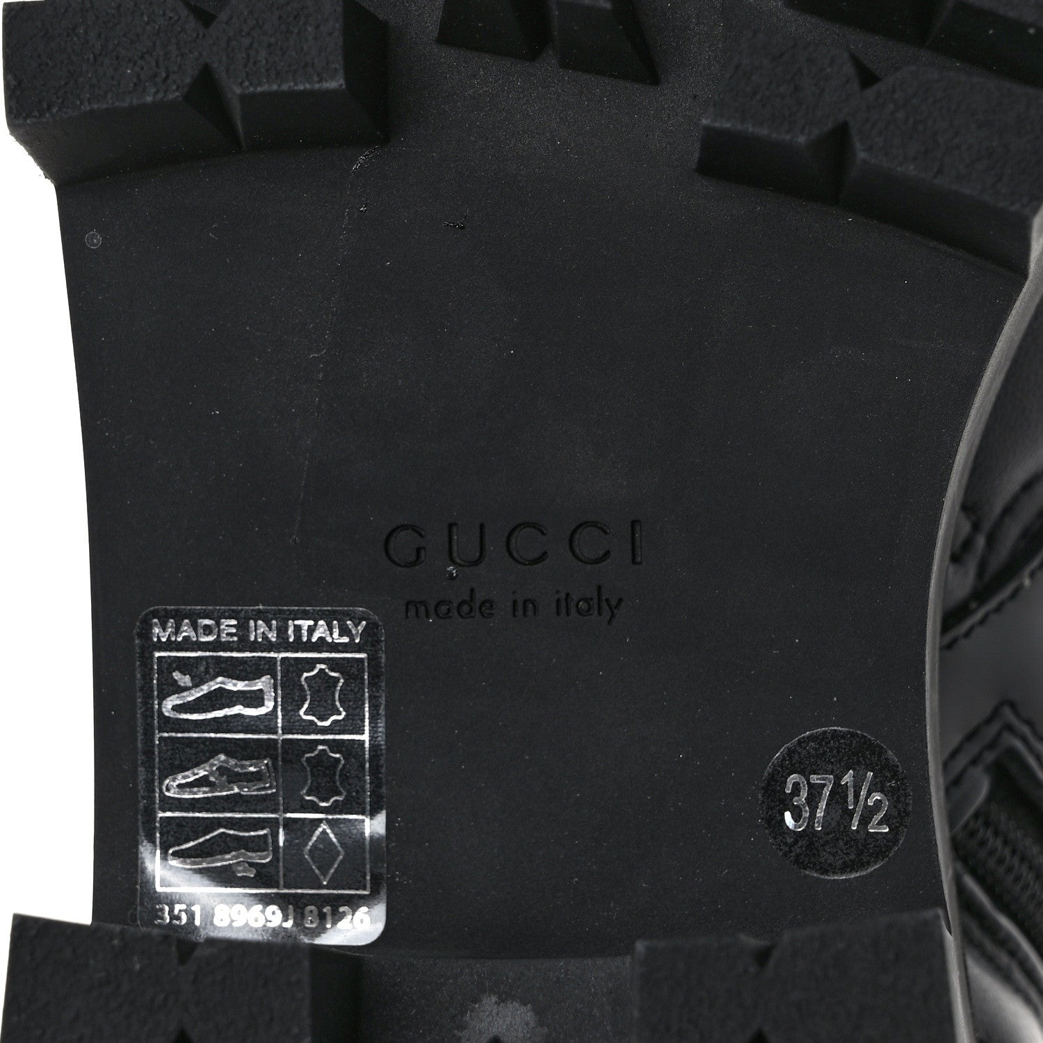 Gucci Cordovan Lux Nappa GG Matelasse Lace Up 60mm Combat Boots 37.5 Black 6 of 8