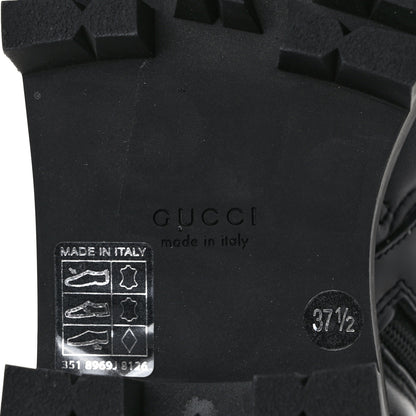 Gucci Cordovan Lux Nappa GG Matelasse Lace Up 60mm Combat Boots 37.5 Black 6 of 8