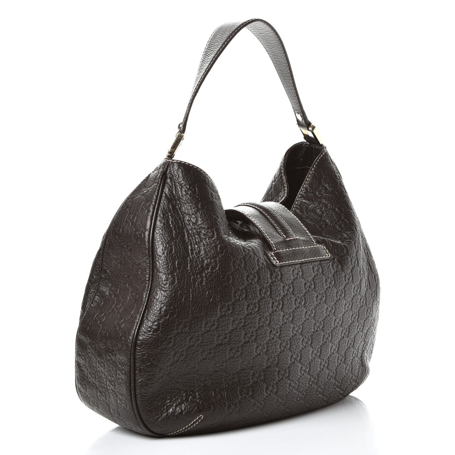 Gucci Guccissima Large New Ladies Web Hobo Dark Brown 3 of 7