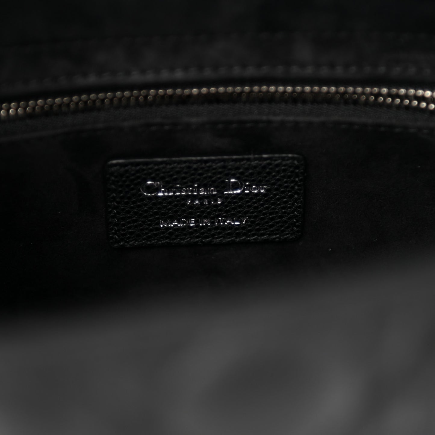 Grained Calfskin Cannage Medium Lady Dior Black