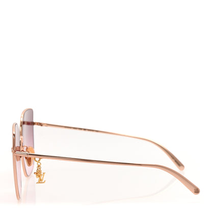 Louis Vuitton Metal LV Charm Cat Eye Sunglasses Z1721U Gold 3 of 8
