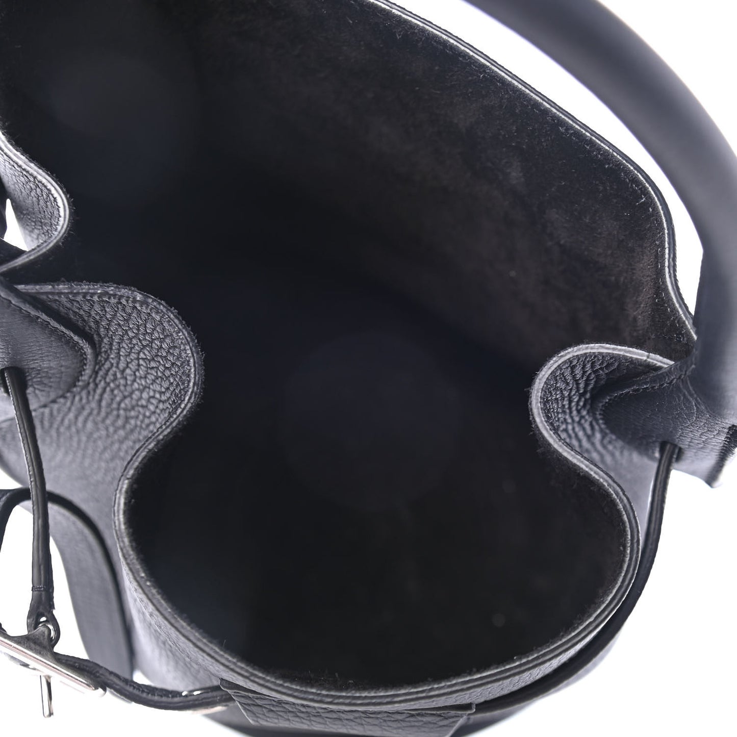 Supple Grained Calfskin Nano Big Bag Bucket Black