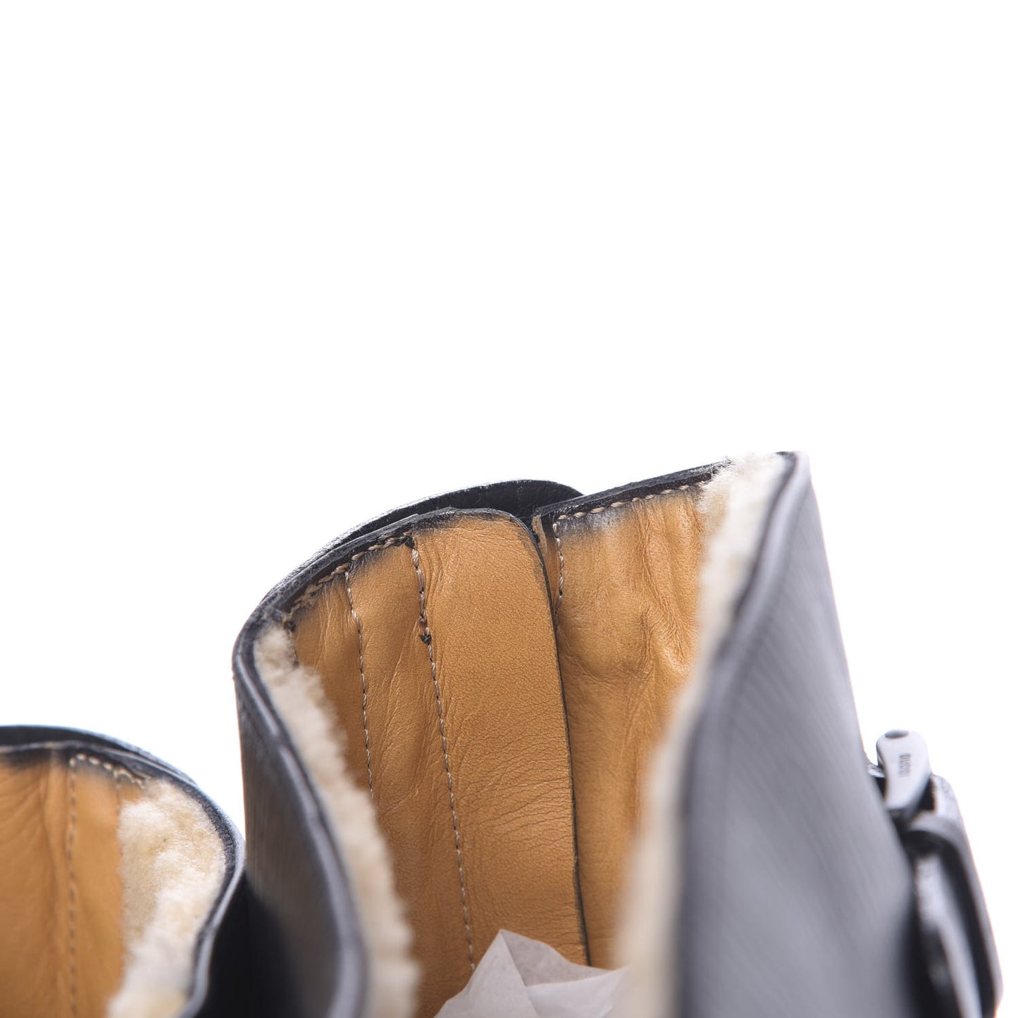 Calfskin Shearling Boots 11 Black