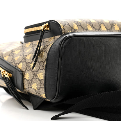 Gucci GG Supreme Monogram Bees Print Small Day Backpack Beige Oro Black 9 of 10