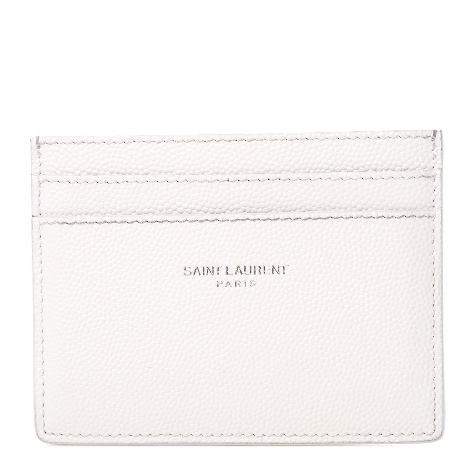 Saint Laurent Grain De Poudre Card Case White 1 of 7