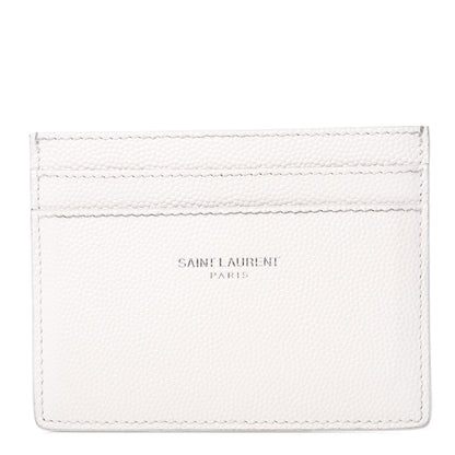 Saint Laurent Grain De Poudre Card Case White 1 of 7