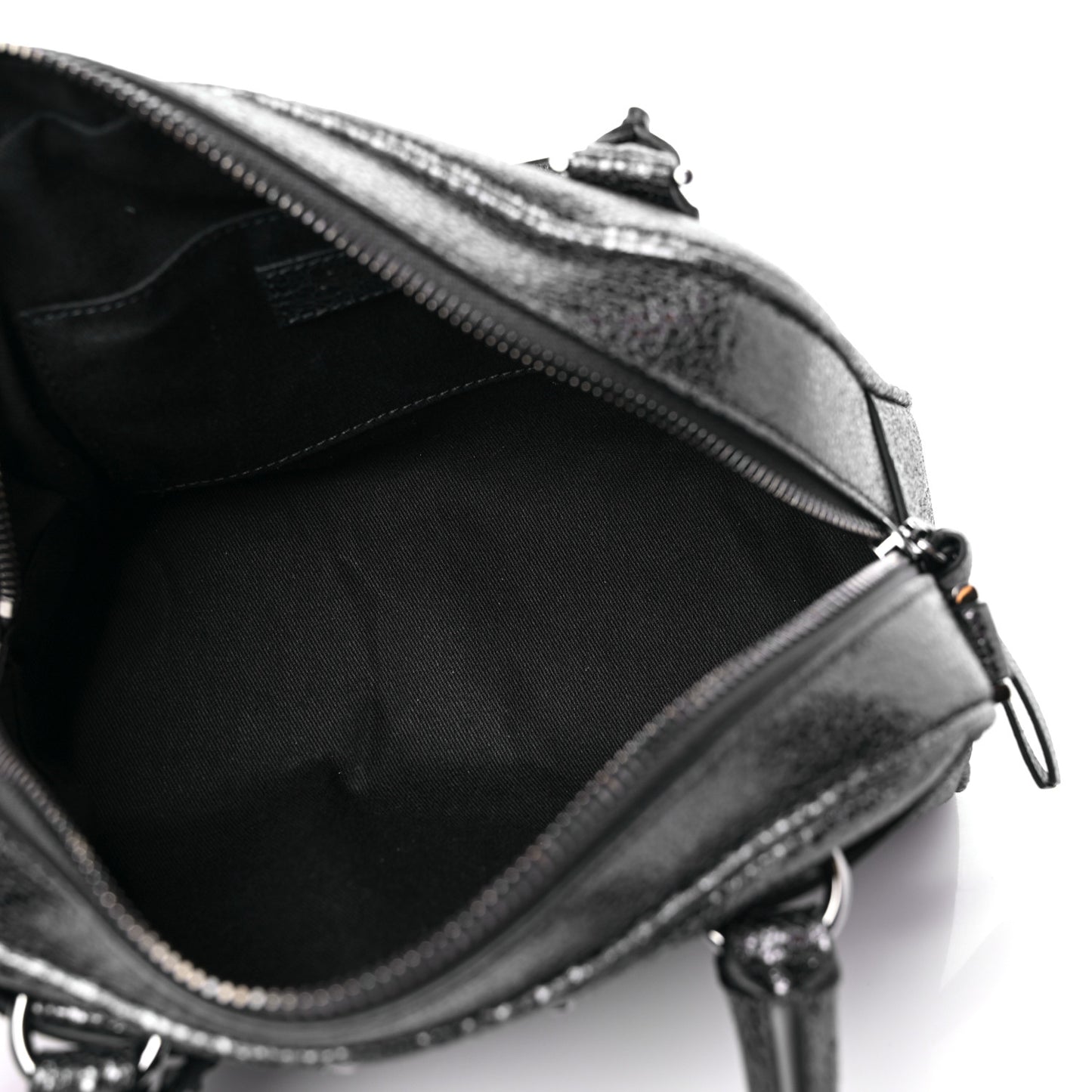 Metallic Calfskin Virtus Bowling Bag Grey