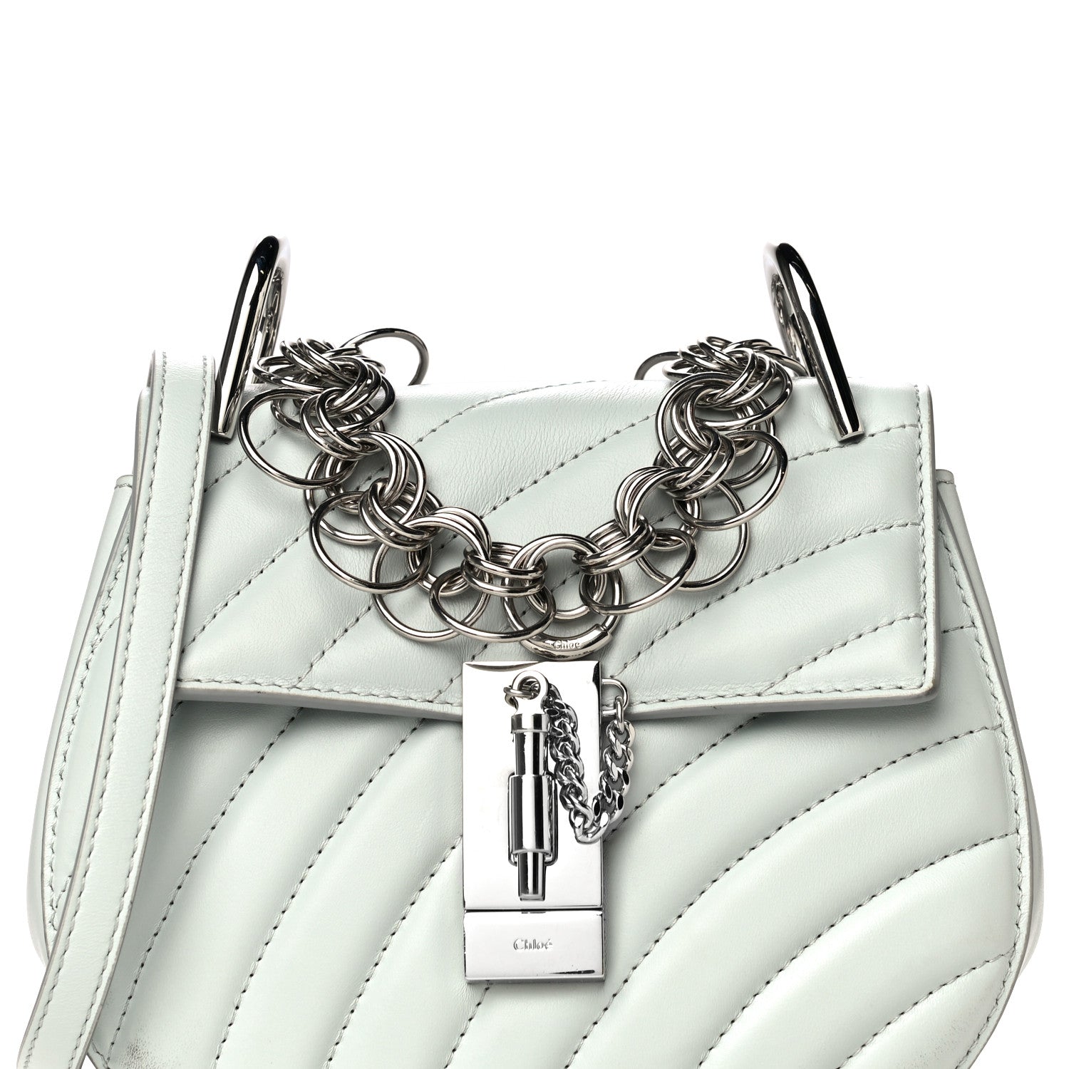 Chloe Calfskin Quilted Mini Drew Bijou Shoulder Bag Airy Grey 7 of 12