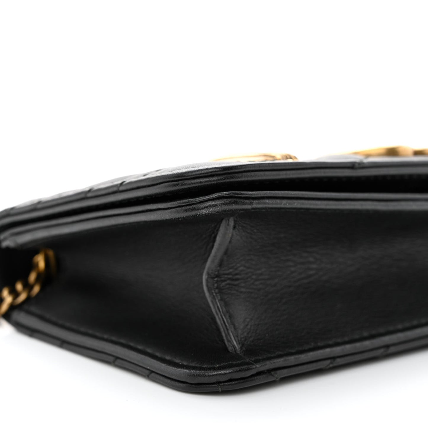 Calfskin Matelasse Mini Animal Studs GG Marmont Bag Black
