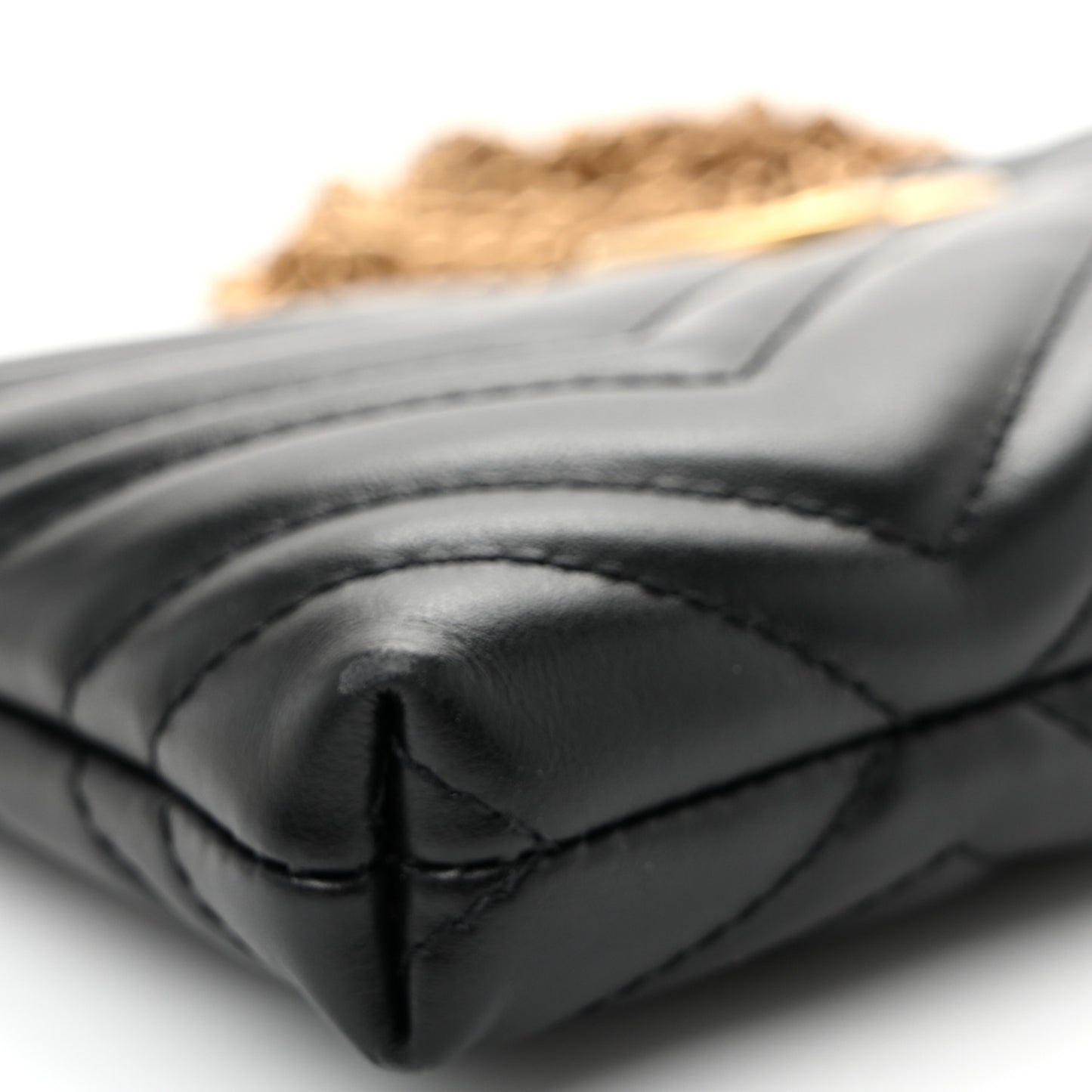 Calfskin Matelasse Mini GG Marmont Chain Bag Black
