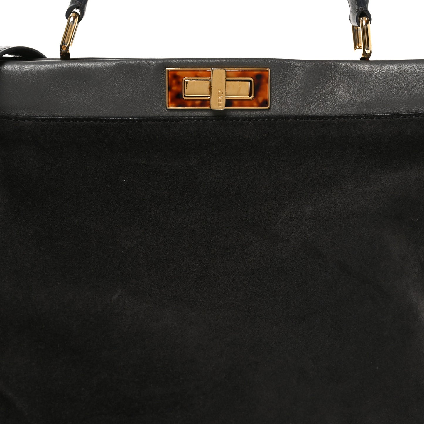 Suede Calfskin Hair Leopard Print Zucca Large Peekaboo Iconic Satchel Brown Grey