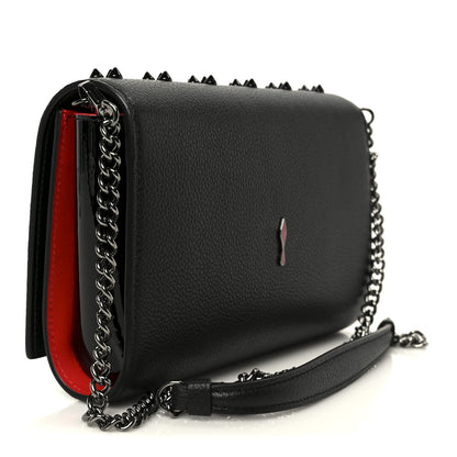 Christian Louboutin Calfskin Spikes Loubinthesky Paloma Clutch Black 3 of 11