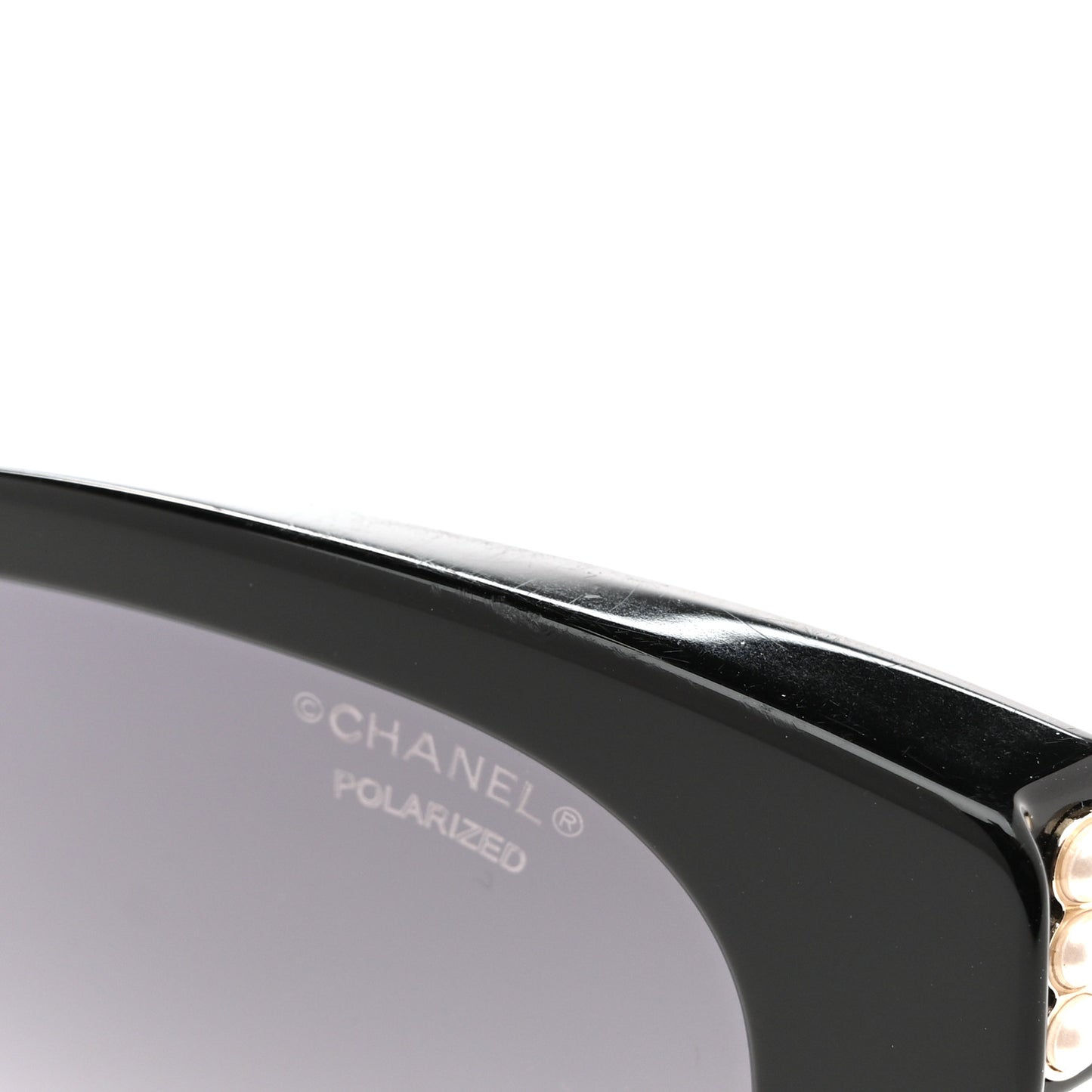 Acetate Polarized Pearl CC Square Sunglasses 5482-H-A Black