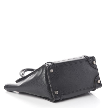 Celine Drummed Calfskin Micro Luggage Black 4 of 9