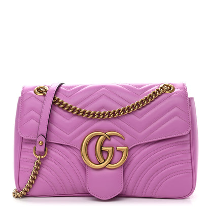 Gucci Calfskin Matelasse Medium GG Marmont Shoulder Bag Candy Mousse 1 of 11