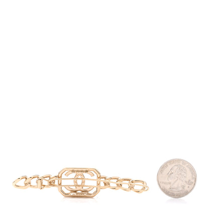Chanel Crystal Chain CC Vendome Hair Clip Barrette Gold 2 of 3