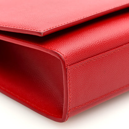 Saint Laurent Grain De Poudre Medium Monogram Kate Satchel Red 8 of 9