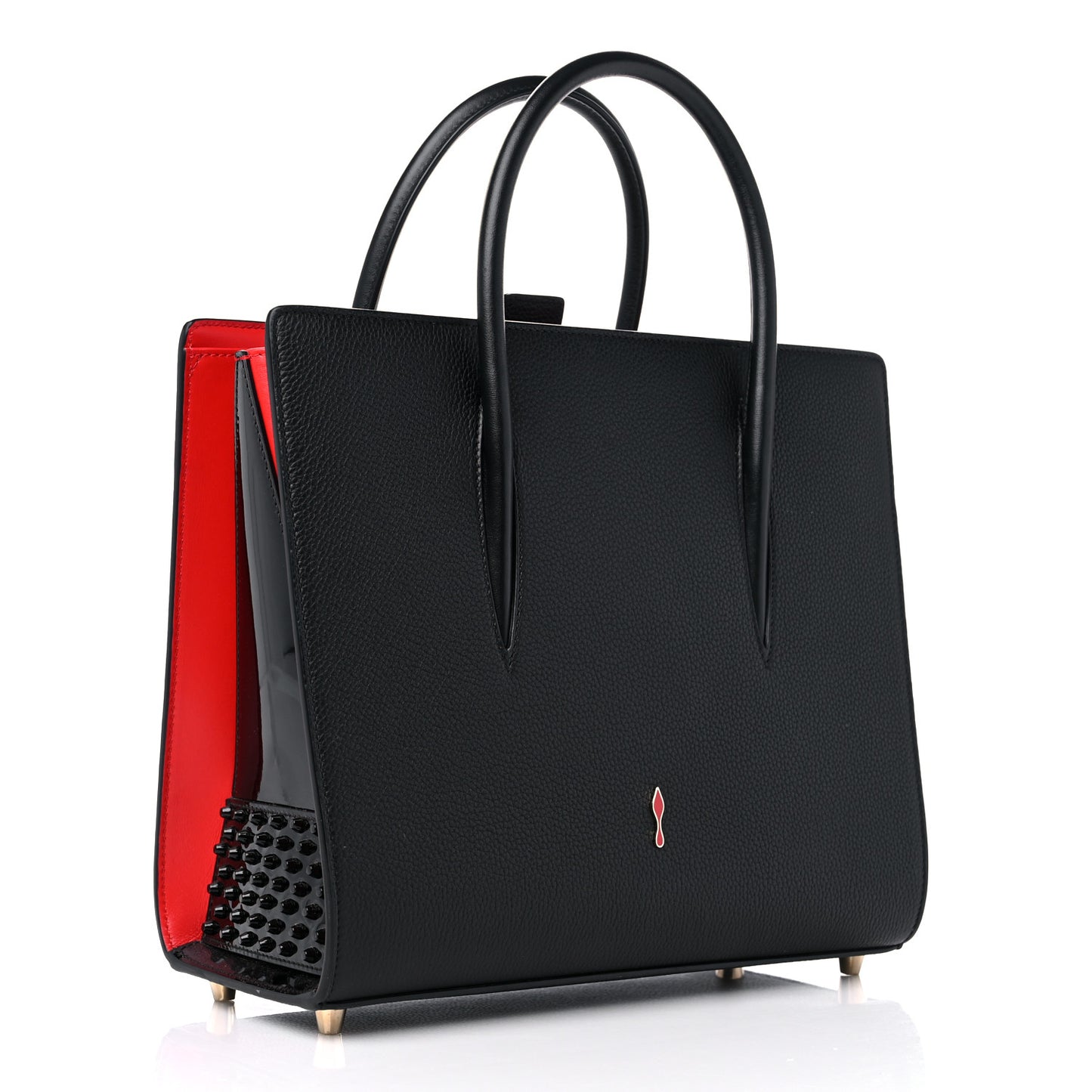 Calfskin Spikes Loubinthesky Medium Paloma Black Multimetal