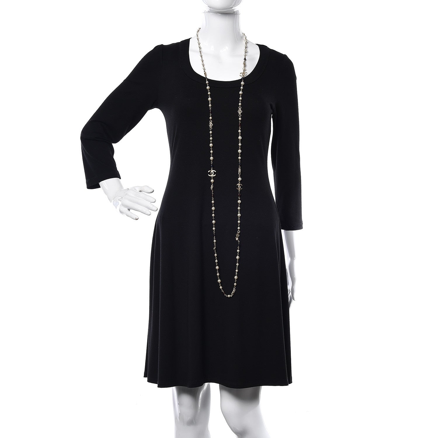 Chanel Pearl Bead CC Long Necklace Gold Red Blue 2 of 6
