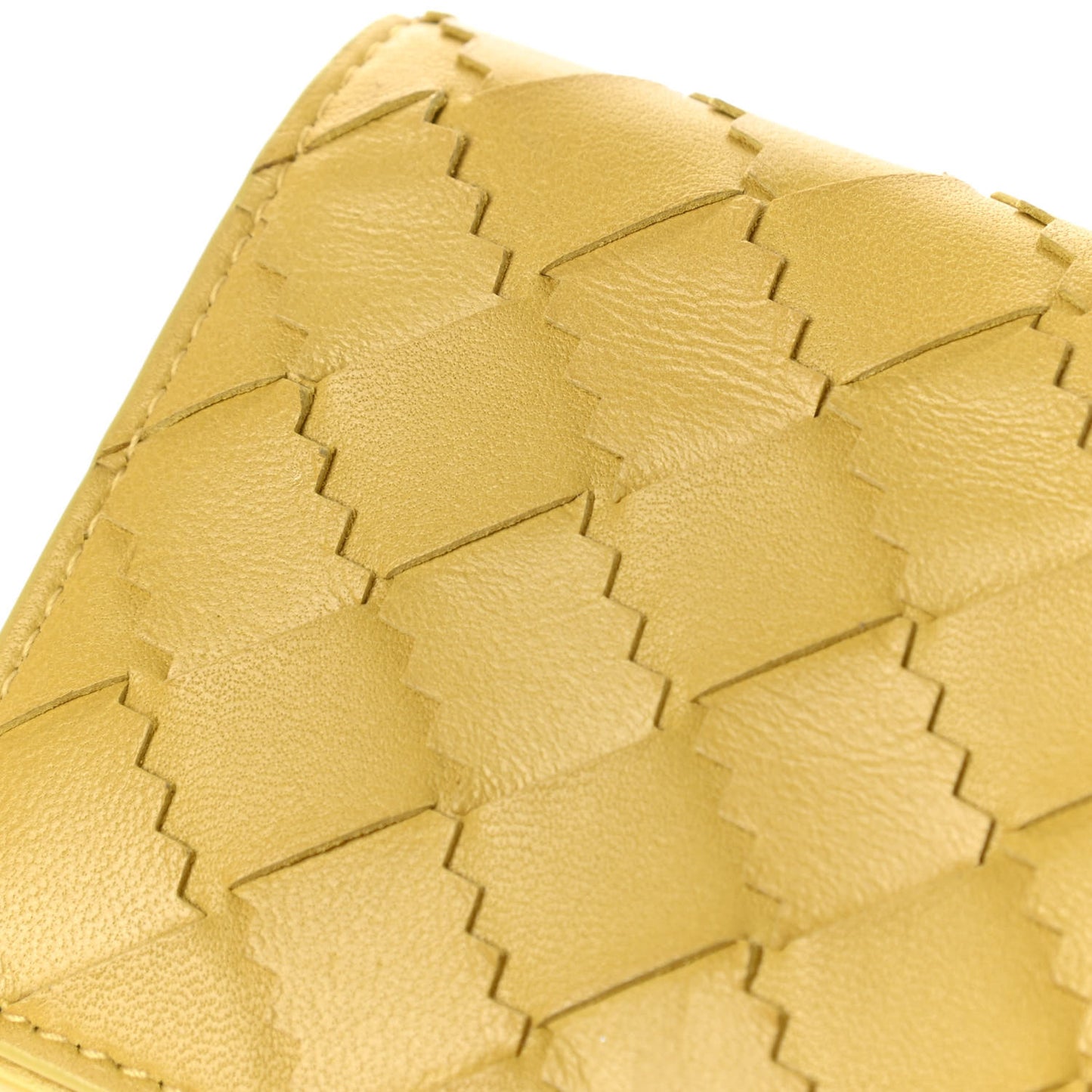 Nappa Intrecciato Zig Zag Card Holder Yellow