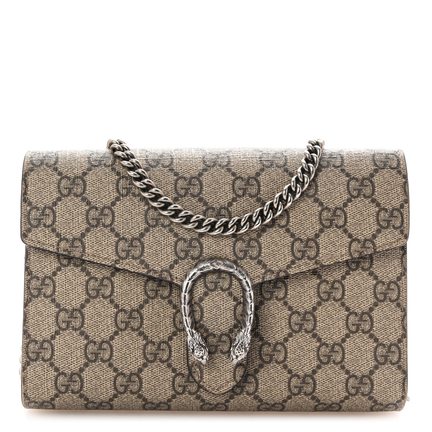 Gucci GG Supreme Monogram Mini Dionysus Chain Wallet Beige Taupe 1 of 12
