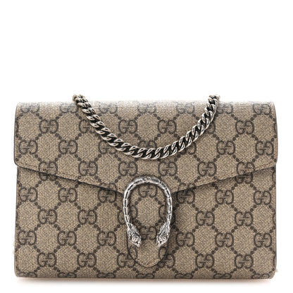 Gucci GG Supreme Monogram Mini Dionysus Chain Wallet Beige Taupe 1 of 12