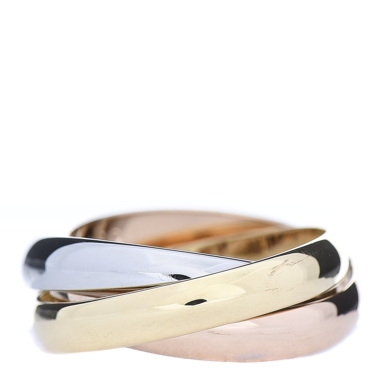 Cartier 18K Pink Yellow White Gold Classic Les Must De Trinity Ring 53 6.5 3 of 7