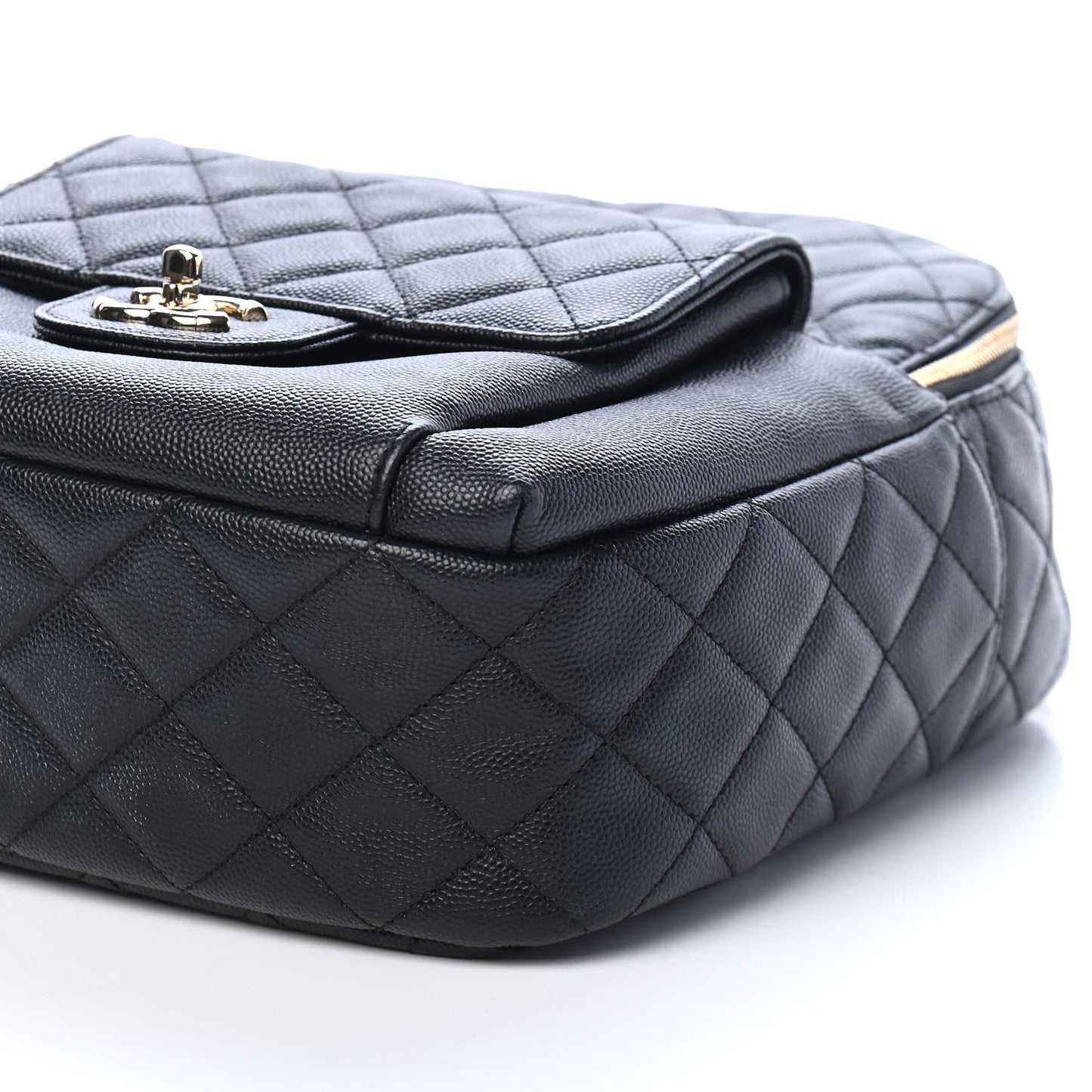 Caviar Quilted Medium Zip Around Backpack Black