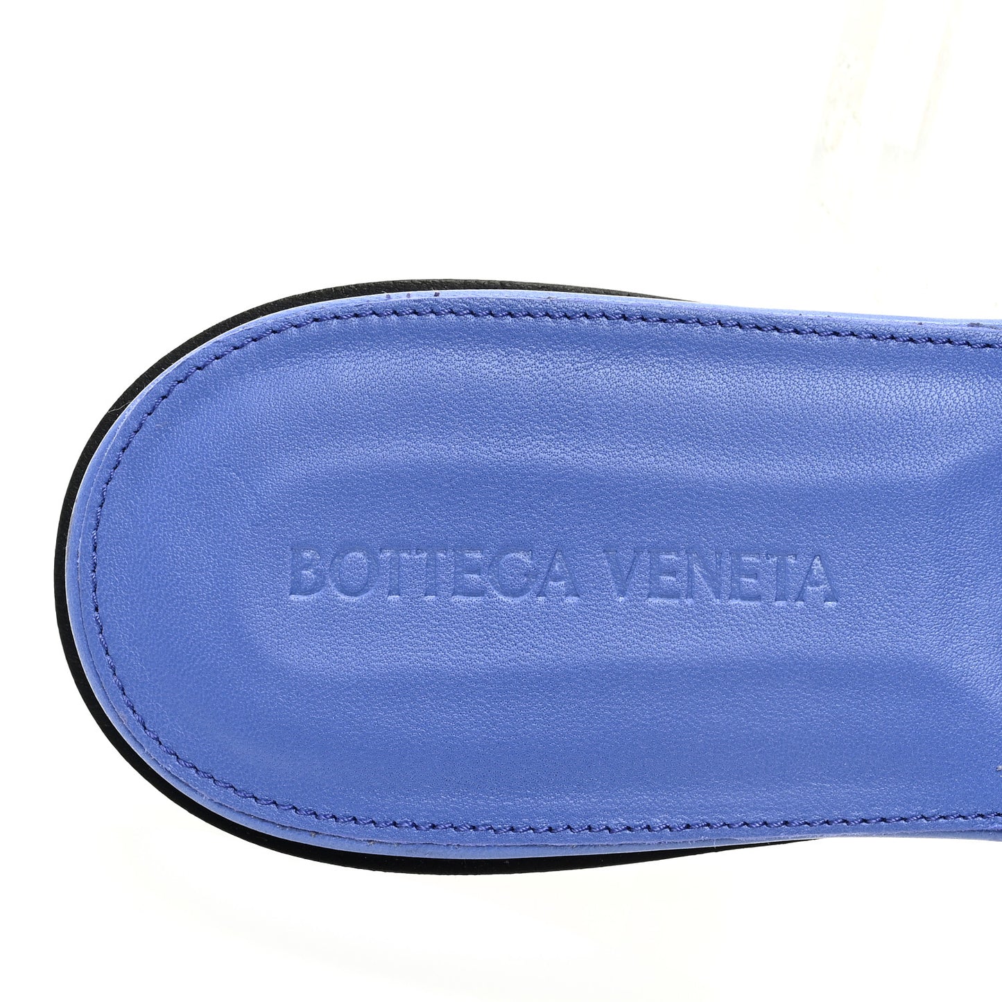 Nappa Maxi Intrecciato Lido Flat Sandals 40 Indigo