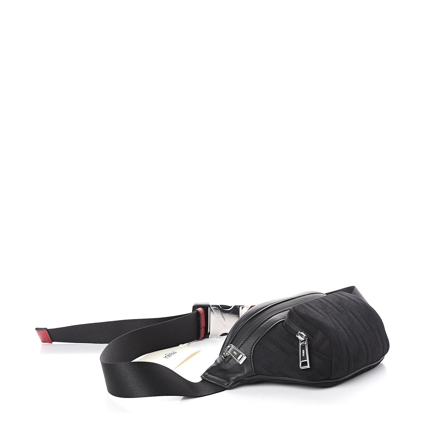 Neoprene Mesh Vitello Grace FF Pocket Belt Bag Black
