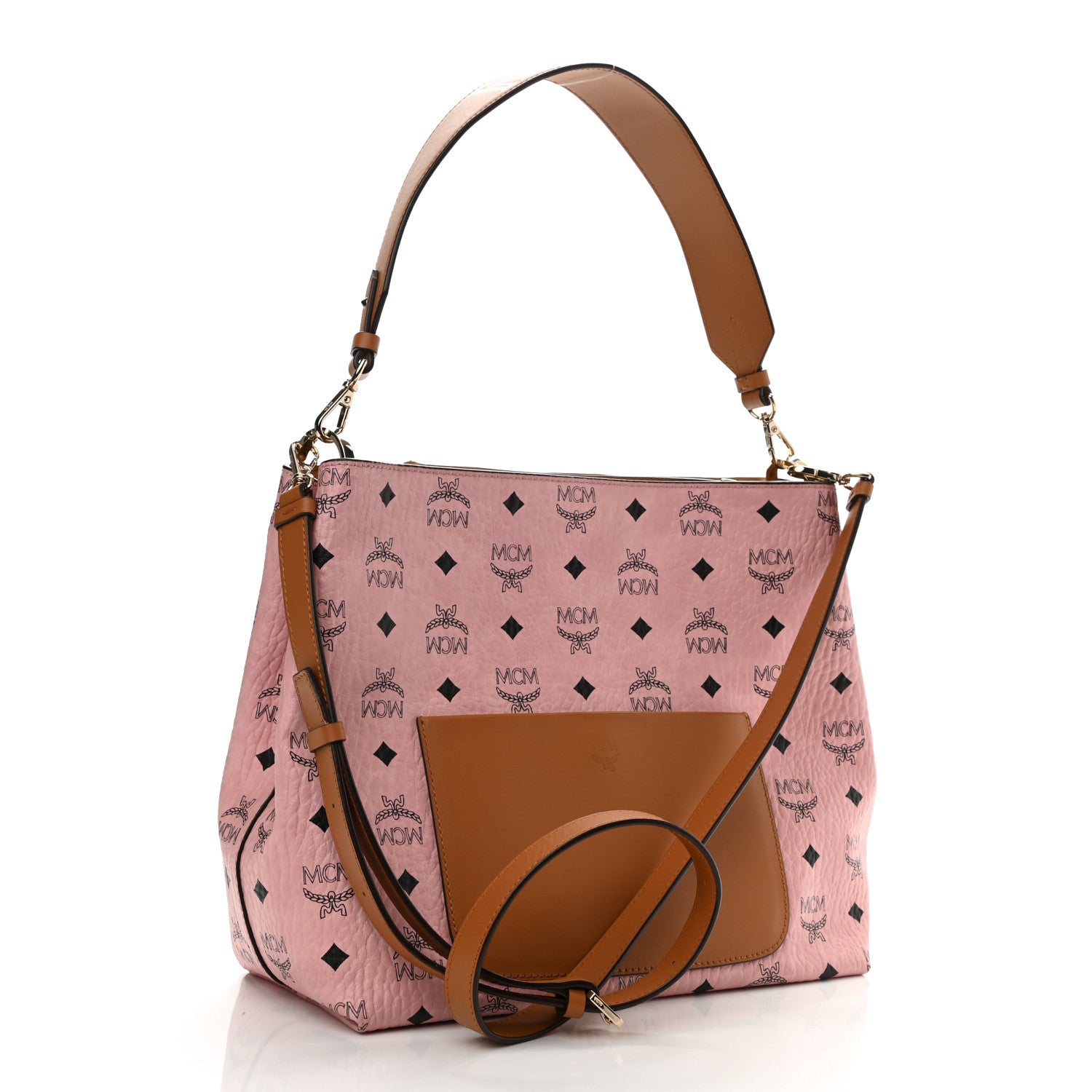 MCM Visetos Medium Klara Hobo Soft Pink 4 of 13