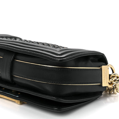 Chanel Sheepskin Braided Small Boy Reverso Flap Black 10 of 10