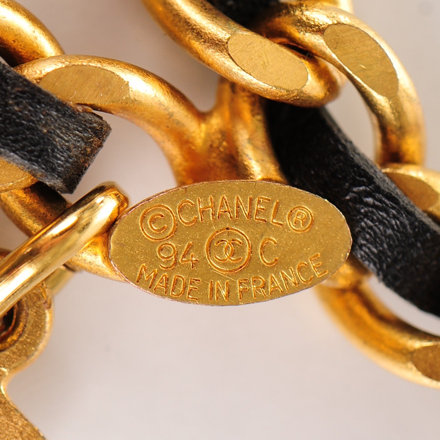 Chanel Lambskin Chain Iconic Charm Belt Black Gold 3 of 7