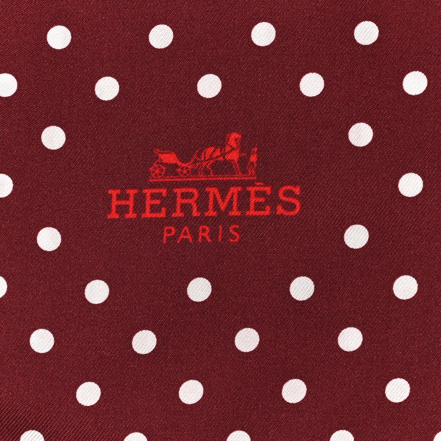 Hermes Silk Lettres Et Pois Maxi Twilly Cut Bordeaux Rouge Rose 2 of 3
