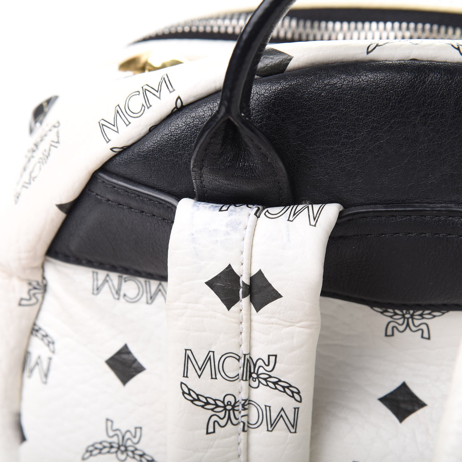 MCM Visetos Studded Small Stark M Backpack White 16 of 19