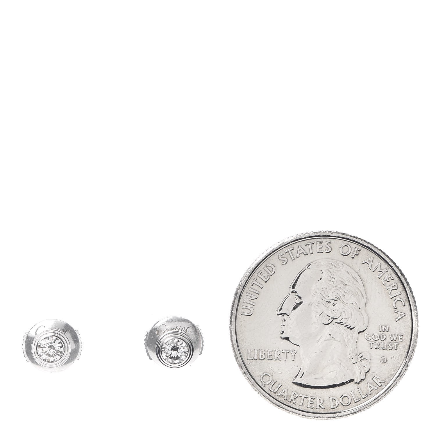 Cartier 18K White Gold Diamond MM D'Amour Earrings 2 of 5