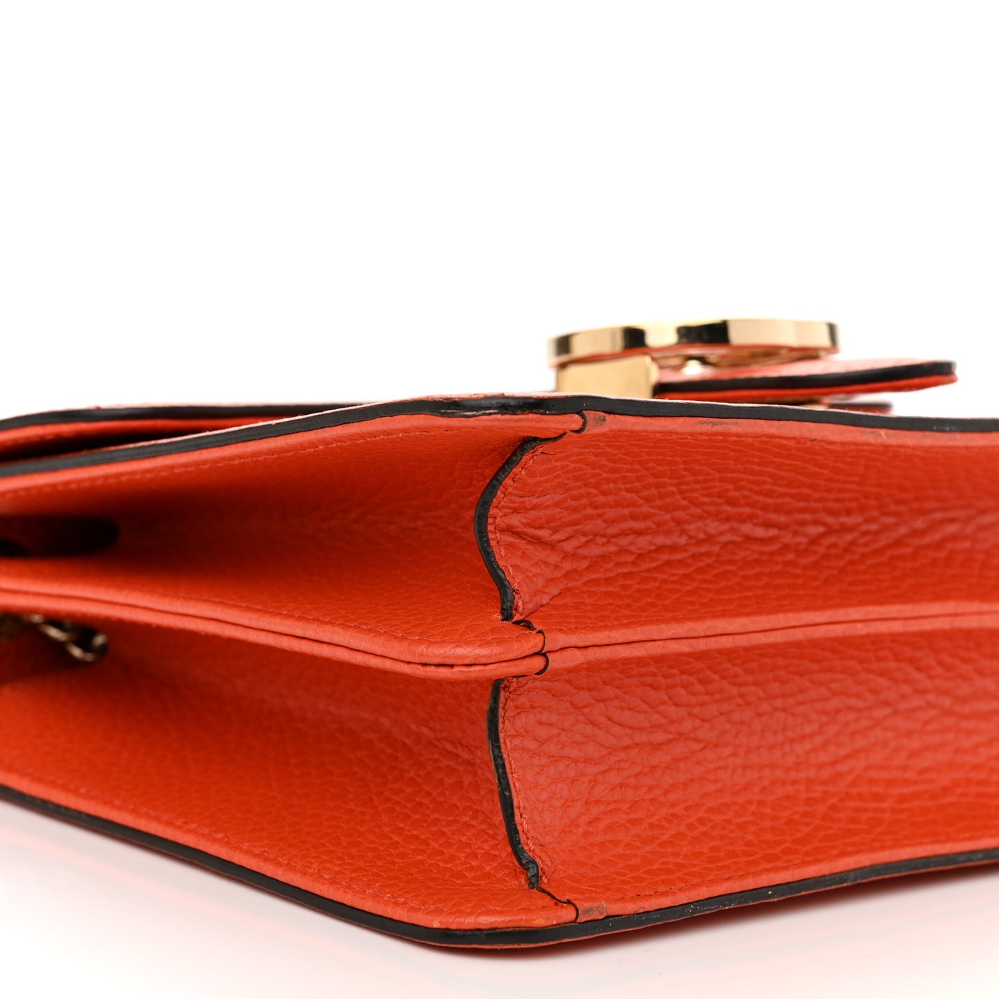 Dollar Calfskin Small Interlocking G Shoulder Bag Sun Orange