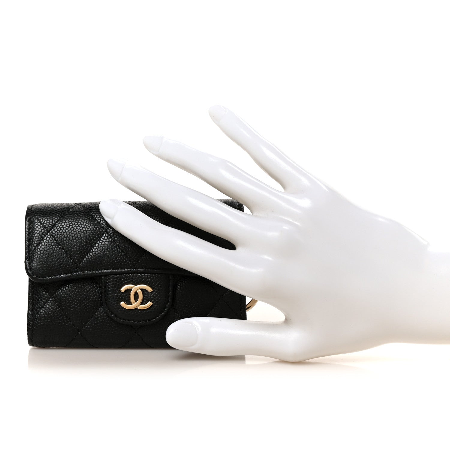 Chanel Caviar Quilted Classic 4 Key Holder Wallet Black 2 of 10