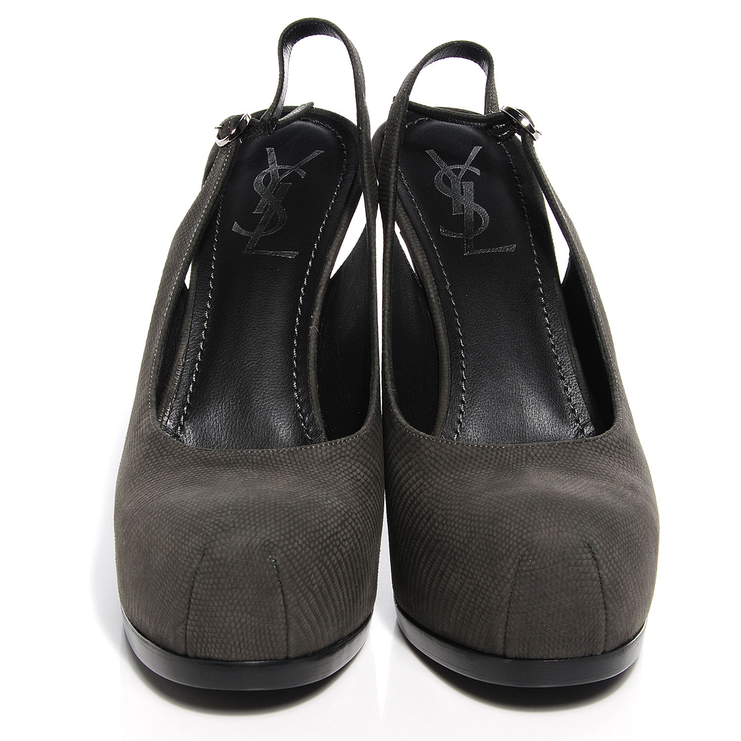Saint Laurent Suede Tribtoo 80 Slingback Pumps 39 Anthracite 2 of 7
