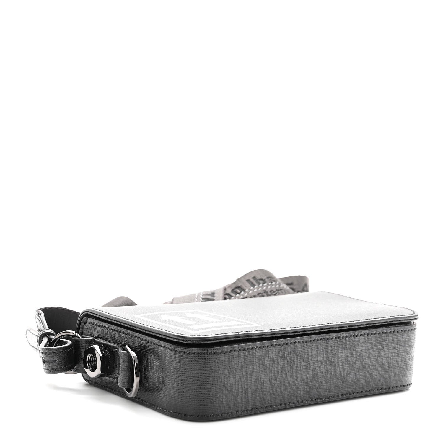 Off-White Saffiano Binder Crossbody Bag Black White 4 of 12